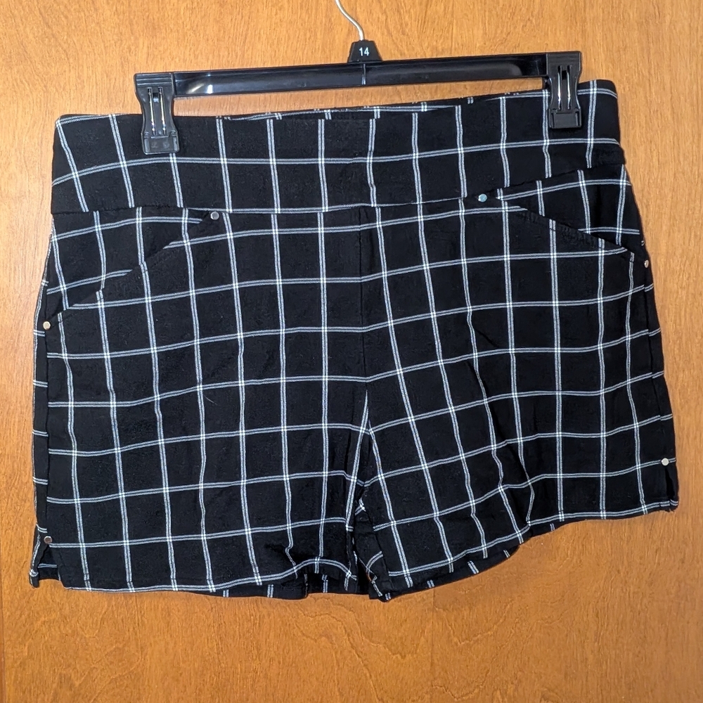 Black and White Checkered Women's Shorts